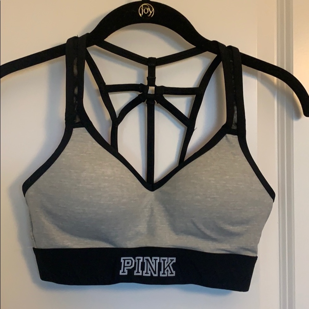 pink victoria’s secret sports bra